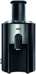 Braun J500 Spin Juicer extractor for whole fruit, citrus & vegetables 900 Watt, 2 speeds, anti splash spout, 1.25L foam seperating jug, dishwasher safe parts- Black