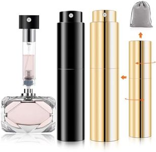 LIAN Travel Perfume Atomizer Refillable Spray Bottle 2 Pack Portable Empty Cologne Dispenser Multicolor Fragrance Scent Pump Case Fill from Bottom 5ml Mini Pocket Size for Traveling and Outgoing 2 Pcs