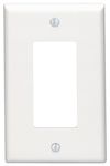 Leviton 80601-W 1-Gang Decora/GFCI Device Wallplate, Midway Size, Thermoset, Device Mount, White