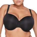 ThirdLove Classic T-Shirt Bra That Molds to Your Shape with No-Show Lines, Comfortable Underwire Support, Bras for Women, Black, 34A½