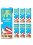 Rude Health 6 x 1 Litre Coconut Barista Drink, Dairy Free, 100% Natural Drink, No Added Sugar, Healthy & Vegan Milk, Lactose Free Milk, No Additives, Gluten Free, Recyclable Packaging