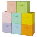 GRANNY SAYS Cube Storage Bins, Pack of 8 Fabric Storage Cubes 11 x 11, Foldable Square Storage Boxes for Shelves, Cube Bac de Rangement, Cubby Storage Bins for Organising Clothes Kids Toys, Colorful