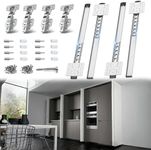 Sliding Hidden Door Track, Pocket Door Hardware, Smooth Gliding Pocket Door Slides with Hinges for Cabinet and Recessed Doors (24IN, Set, 2)