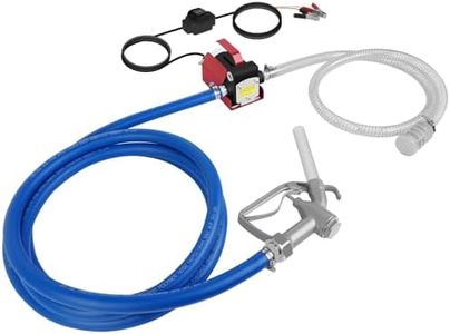 YOHOME 12V Fuel Pump Kit with Hose Nozzle, for Gasoline, Diesel and Light oil, 3.7GPM DOUBLE WAY Cast Iron Explosion-proof Gasoline Pump, Overheat Protection With Built-in Bypass, YH-1206EPST