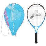 AMA SPORT Kids Tennis Racket for Junior Toddlers Starter Kit 17-25" for Girl Pink and Boy Yellow with 420D Nylon Shoulder Strap Bag, Graffiti Blue 21"