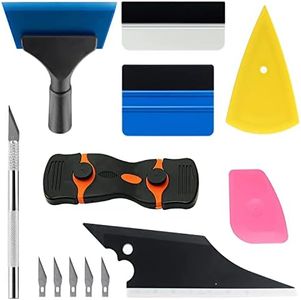 YXGOOD Car Window Tint Application Tools Kit, 8 Pcs Vehicle Glass Protective Film Installing Tool Car Window Film Squeegee Automotive Film Scrapers Window Tint Tools (8)