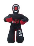 MMA Grappling Dummy - Judo Punching Bag, MMA BJJ Jiu Jitsu Sitting Position Hands Front (UNFILLED, Canvas) (70", Black Canvas)