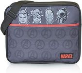 Marvel Avengers Messenger Bag for Boys, Men with Captain America, Hulk, Iron Man and Black Panther | Boy's Marvel Black Cross Body Shoulder Bag for Gym, School Or Travel | Official Marvel Merchandise