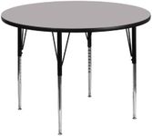 Flash Furniture Round Activity Table with Grey Thermal Fused Laminate Top And Standard Height Adjustable Legs