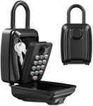 AMIR Key Lock Box Extra Large, Push Button Combination Lock, Outdoor Wall Mounted LockBox for House Keys with 10-Digit Combination Resettable Code, Key Hider Safe Box for Home Hotels - Black