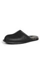 UGG Men's Scuff Slipper, Black Leather, 12