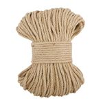 PetierWeit Natural Jute Twine Hemp Rope 164 Feet 6mm(1/4 Inch) Soft Durable Rope Without Nasty Chemical Smell Excellent for Ribbon Wrap and Other Crafts Accessory