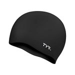 TYR Wrinkle Free Silicone Swim Cap (Black)