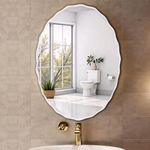 MIRAINE Frameless Oval Mirror with Beveled Smooth Edges/Mirror for Bathroom/Dressing Room/Living Room/Bedroom/Entryway - (18 X 24 Inch)