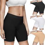 SIMIYA Slip Shorts for Women 3 Pack Comfortable Seamless Smooth High Waisted Boyshorts for Under Dresses Anti-Chafing Yoga Shorts