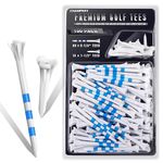 CHAMPKEY Premium 3 Prongs Plastic Golf Tees 100 Pack | 85 Driver Tees with 15 Iron/Hybrid Tees Mixed Pack | Low Friction and Resistance Golf Plastic Tees