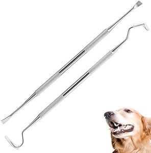 wzhe Dog Teeth Cleaning Kit Tarter Remover Canine Dental Scraper Scaler Tools Pet Tooth Cleaner Stainless Steel with Double Head