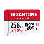 Gigastone 256GB Micro SD Card, Camera Plus, A1 Run App for Smartphone, Gopro, Action Camera, and Sports Camera Compatible, 100MB/s, 4K Video Recording, Micro SDXC UHS-I A1 U3 Class 10