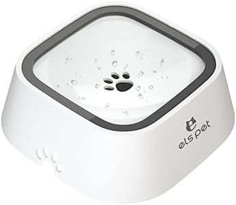 ELS PET Dog Bowl No Spill, Pet Water Bowl No Drip Slow Water Feeder Cat Bowl, Pet Water Dispenser Large Capacity Travel Water Bowl for Dogs, Cats (White, 1L)