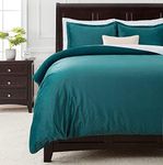 Chanasya Premium Velour Velvet Duvet Cover Set - Duvet Cover (104” x 90”) & 2 Pillow Shams (20” x 36”) - 3-Piece Set - Deep Teal, King Size