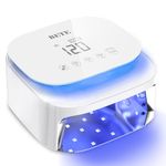 BETE 60W Cordless UV LED Nail Lamp - Rechargeable Gel Polish Dryer with Auto Sensor, 30 Beads & 4 Timer Settings Portable for Home/Salon White