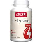 Jarrow Formulas, L-Lysine, 500mg, High Dose, Amino Acid, 100 Capsules, Gluten Free, SOYA Free, Non-GMO