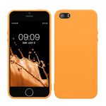 kwmobile Case Compatible with Apple iPhone SE (1.Gen 2016) / iPhone 5 / iPhone 5S Case - Soft Slim Protective TPU Silicone Cover - Fruity Orange