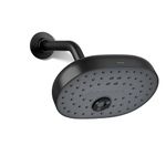 KOHLER 26290-BL Statement Multi-Function Showerhead, Wall-Mount, 3 Spray Settings, 2.5 GPM, Matte Black