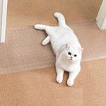 Uross Carpet Protector for Pets - 110CM Cat Carpet Protector for Doorway, Anti Scratch Under Door Cat Scratch Protector Mat, Easy to Cut Plastic Carpet Scratch Stopper, Cat Scratch Guard Carpet