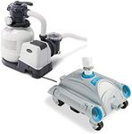 Intex 2100 GPH Above Ground Pool Sand Filter Pump w/ Automatic Pool Vacuum