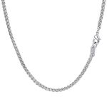 PROSTEEL Mens Wheat Chain Stainless Steel Hiphop Necklace 22 Inch Silver Color