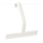 Shower Squeegee with Built-in Hook - Silicone Blade for Streak-Free Cleaning on Glass Doors, Mirrors & Tiles, No-Drill Hanging Design for Bathroom & Kitchen (White)