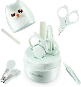 Baby Nail Clippers, 4-in-1 Safe Baby Nail Kit with Cute Case, Nail Clipper, Scissors, Tweezers, Nail File Set for Newborn, Infant, Toddler and Kids-Owl Green