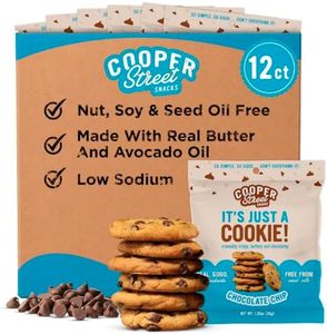 Cooper Street Snacks It's Just a Cookie - Thin & Crispy Butter Cookies, Nut, Soy & Seed Oil Free, School Safe For Kids Or Lunchbox For Adults - Chocolate Chip - 12 Pack (1.25oz)