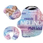 Custom Name Car Seat Canopy - Baby Car Seat Covers, Infant Stroller Cover, Carseat Canopy Christmas Birthday Gifts for Girls and Boys(27"x29")