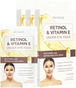 Skin 2.0 Retinol and Vitamin E Under Eye Patches - Reduce Wrinkles & Fine Lines, Dark Circles, Eye Bags, Depuffing Under Eye Pads - Cruelty Free Korean Skin Care For All Skin Types - 15 Pairs