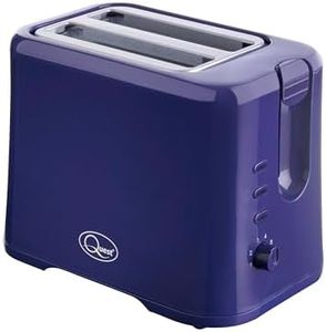 Quest 34869 2 Slice Toaster/Variable Browning Control/Reheat and Defrost/Crumb Tray and Cord Storage/Blue / 870W