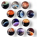 WFNT Fridge Magnets Whiteboard Magnets Glass Planet Magnets for office and home decoration Attaches to all magnetic boards and metal surfaces 14 pcs.