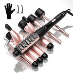 Curling Iron Set 5 in 1,MAXT Curling Wand Set Interchangeable Triple Barrel Curling Iron and Curling Brush Ceramic Barrel Wand Curling Iron(0.35”-1.25”)