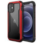 Raptic Shield Case Compatible with iPhone 12 Mini Case, Shock Absorbing Protection, Durable Aluminum Frame, 10ft Drop Tested, Fits iPhone 12 Mini, Red