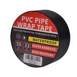 TAPEBEAR Corrosion Protection Pipe Tape, Wrap Pipe Tape for Drain Pipe, Metal & Electrical Piping, Anti-Corrosion Water Leak Proof PVC Tape, 2 Inch X 33 Yds, Black