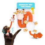 Barkbutler Garry The Giraffe Soft Squeaky Plush Dog Toy, Orange | for Small - Large Dogs (5-30kgs) | Machine Washable | Reinforced Fabric | Non - Toxic | Durable Pet Toy | Cuddle, Train, Chew, Tug