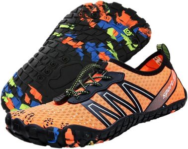 Maxome Water Shoes Men,Mens Shoes,Water for Women,Mens Womens Beach Shoes,Aqua Shoes,Swim Shoes,Pool Shoes,Barefoot Quick Dry,Boating Fishing Diving with Yoga Aerobics, Orange, 8.5 Women/7.5 Men