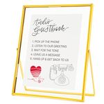 Calculs Wedding Registry Alternative Audio Guest Book Table Signage Floating Picture Frames Decoration Sign 10x8inches (Gold)