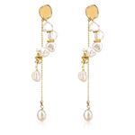 ELEXIS Gold Long Pearl Dangle Earrings For Women Statement Baroque Pearl Earrings Drop Tassel Jewelry