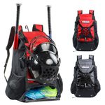 VIGEGARI Youth Baseball Bag, Baseball Backpack for Boys,Youth, Adults-Bat Bag, Softball Bag, T-Ball, Softball Equipment & Accessories for Bat, Glove Holder, Helmet, Shoes Compartment, Baseball Gifts