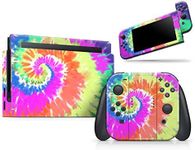 Design Skinz - Compatible with Nintendo Switch OLED Console Bundle - Skin Decal Protective Scratch-Resistant Removable Vinyl Cover - Spiral Tie Dye V1