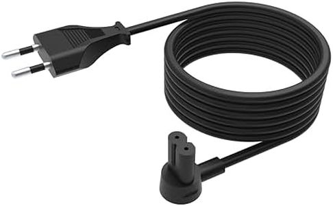 Flexson 5m Power Cable for SONOS ERA 100 and 300, RAY, ARC, SUB (GEN 3), SUB-Mini, AMP, Beam, Play Base, PLAY5 (GEN 2) - Black (EU)