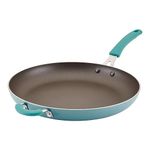 Rachael Ray Cook + Create Nonstick Frying Pan/Skillet with Helper Handle, 14 Inch - Agave Blue