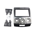 Car Radio Stereo Panel for Ford Everest Ranger Mazda BT-50 BT50 Double Din Fascia Installation Kit (Ford-Silver)